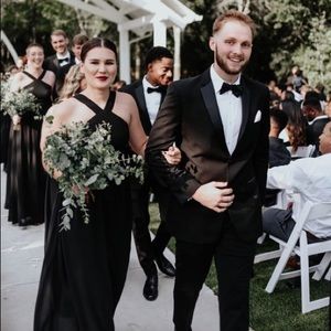 Lulus air of romance black bridesmaid formal dress